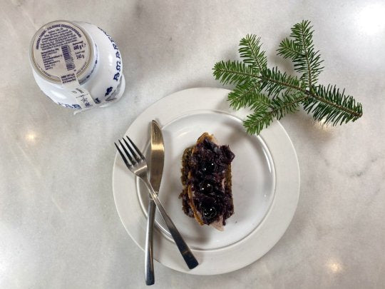 Flæskestegssmørrebrød med Amarena